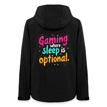 GAMING: WO SCHLAF OPTIONAL IST - Frauen Recycelte Softshelljacke von Stanley/Stella - Schwarz - Hinten - AI Model Female 172 light (172cm)
