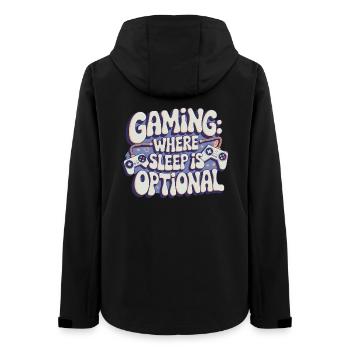 GAMING: WO SCHLAF OPTIONAL IST - Frauen Recycelte Softshelljacke von Stanley/Stella - Schwarz - Hinten - AI Model Female 172 light (172cm)