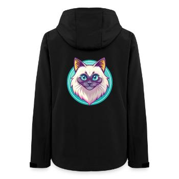 Birman Chat Race Dessin Animé Kawaii Animal Pet - Veste softshell femme recyclée Stanley/Stella - noir - Dos - AI Model Female 172 light (172cm)