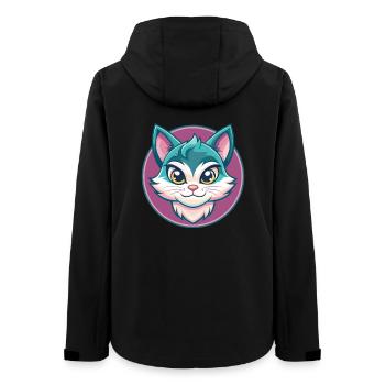 Asiatische Katzenrasse Karikatur Kawaii Tier Haustier - Frauen Recycelte Softshelljacke von Stanley/Stella - Schwarz - Hinten - AI Model Female 172 light (172cm)