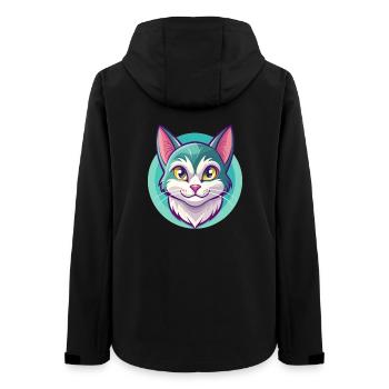 Europäisch Kurzhaarkatze Rasse Karikatur Kawaii Tier - Frauen Recycelte Softshelljacke von Stanley/Stella - Schwarz - Hinten - AI Model Female 172 light (172cm)