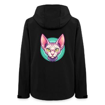 Rot Devon Rex Katzenrasse Cartoon Kawaii Tier Haustier - Frauen Recycelte Softshelljacke von Stanley/Stella - Schwarz - Hinten - AI Model Female 172 light (172cm)