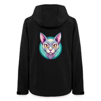 Bombay Katzenrasse Karikatur Kawaii Tier Haustier - Frauen Recycelte Softshelljacke von Stanley/Stella - Schwarz - Hinten - AI Model Female 172 light (172cm)