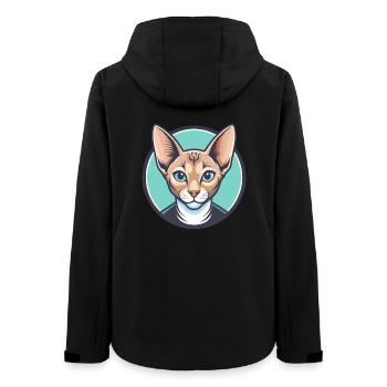 Brazilian Shorthair Cat Breed Cartoon Kawaii Pet - Women’s Recycled Softshell Jacket by Stanley/Stella - black - Back - AI Model Female 172 light (172cm)