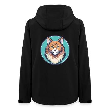 Ginger Longhair Cat Breed Cartoon Kawaii Animal - Women’s Recycled Softshell Jacket by Stanley/Stella - black - Back - AI Model Female 172 light (172cm)