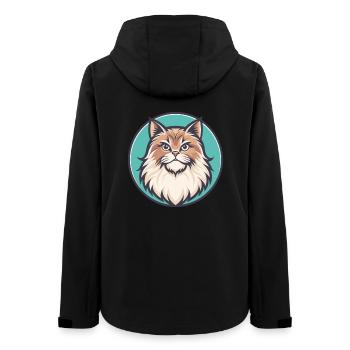 Britische Langhaarkatze Rasse Karikatur Kawaii Tier - Frauen Recycelte Softshelljacke von Stanley/Stella - Schwarz - Hinten - AI Model Female 172 light (172cm)