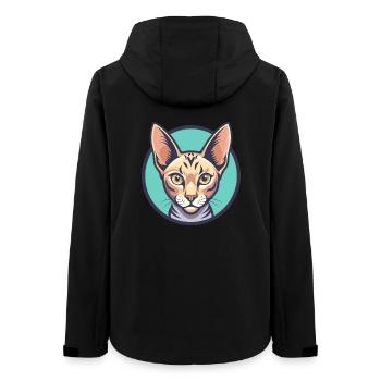 Egyptian Mau Cat Breed Cartoon Kawaii Animal Pet - Women’s Recycled Softshell Jacket by Stanley/Stella - black - Back - AI Model Female 172 light (172cm)