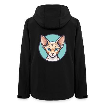 Devon Rex Katzenrasse Cartoon Kawaii Tier Haustier - Frauen Recycelte Softshelljacke von Stanley/Stella - Schwarz - Hinten - AI Model Female 172 light (172cm)
