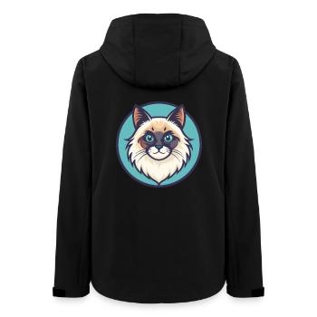 Ragdoll Katze Rasse Cartoon Kawaii Tier Haustier - Frauen Recycelte Softshelljacke von Stanley/Stella - Schwarz - Hinten - AI Model Female 172 light (172cm)