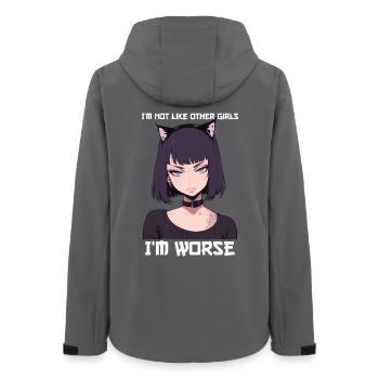 Not Like Other Girls Goth Anime Girl Edgy Grunge - Frauen Recycelte Softshelljacke von Stanley/Stella - Anthrazit - Hinten - AI Model Female 172 light (172cm)