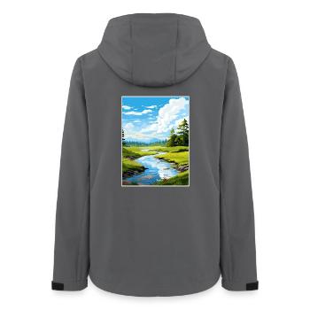 Lagan Valley Aonb Affiche de voyage Souvenir Peinture WPA - Veste softshell femme recyclée Stanley/Stella - charbon - Dos - AI Model Female 172 light (172cm)