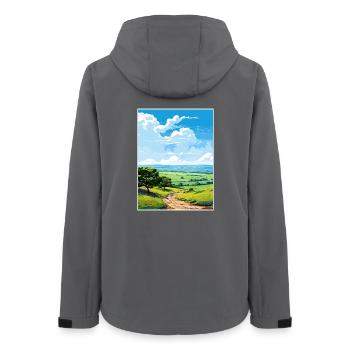Quantock Hills Aonb Vintage Voyage Poster Souvenir - Veste softshell femme recyclée Stanley/Stella - charbon - Dos - AI Model Female 172 light (172cm)