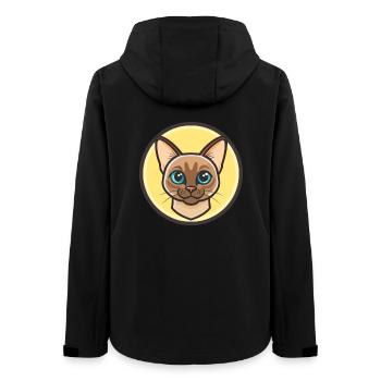 Chat Birman Européen Race Dessin Animé Kawaii Animal - Veste softshell femme recyclée Stanley/Stella - noir - Dos - AI Model Female 172 light (172cm)