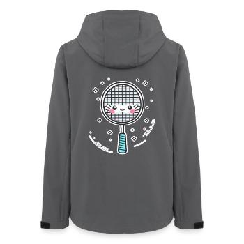 Badminton Racket Comic Look - Women’s Recycled Softshell Jacket by Stanley/Stella - anthracite - Back - AI Model Female 172 light (172cm)