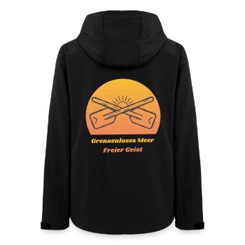 Grenzenloses Meer, Freier Geist - Frauen Recycelte Softshelljacke von Stanley/Stella - Schwarz - Hinten - AI Model Female 172 light (172cm)