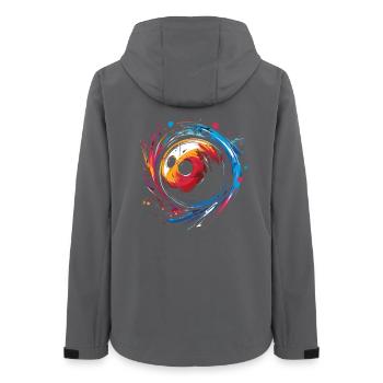 Vintage Bowling Retrowave - Frauen Recycelte Softshelljacke von Stanley/Stella - Anthrazit - Hinten - AI Model Female 172 light (172cm)