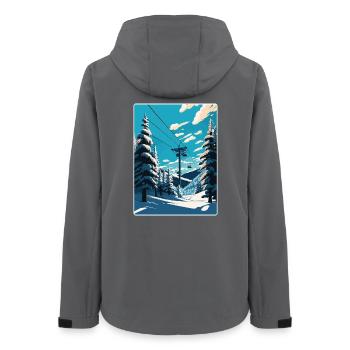 St Anton Ski Skifahren Vintage Reise Poster Souvenir - Frauen Recycelte Softshelljacke von Stanley/Stella - Anthrazit - Hinten - AI Model Female 172 light (172cm)