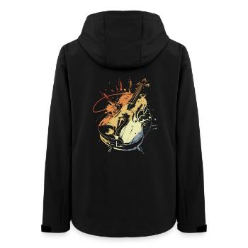 Violine Vintage-Look - Frauen Recycelte Softshelljacke von Stanley/Stella - Schwarz - Hinten - AI Model Female 172 light (172cm)