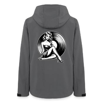 Vinyl Schallplatte Musik Frau Geschenk - Frauen Recycelte Softshelljacke von Stanley/Stella - Anthrazit - Hinten - AI Model Female 172 light (172cm)