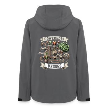 Vegan Vegetarian Steampunk Vegetable Gift - Women’s Recycled Softshell Jacket by Stanley/Stella - anthracite - Back - AI Model Female 172 light (172cm)