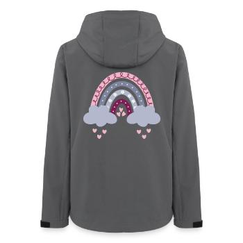 Boho Regenbogen rosa Mädchen Geburt Baby Babyparty - Frauen Recycelte Softshelljacke von Stanley/Stella - Anthrazit - Hinten - AI Model Female 172 light (172cm)