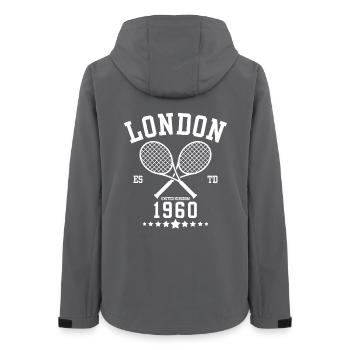 Vintage Tennis London Gegründet 1960 - Frauen Recycelte Softshelljacke von Stanley/Stella - Anthrazit - Hinten - AI Model Female 172 light (172cm)