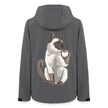 Siamkatze Kaffee Tasse - Frauen Recycelte Softshelljacke von Stanley/Stella - Anthrazit - Hinten - AI Model Female 172 light (172cm)