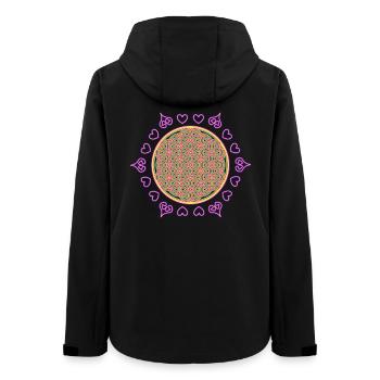 Flower of Life - Women’s Recycled Softshell Jacket by Stanley/Stella - black - Back - AI Model Female 172 light (172cm)
