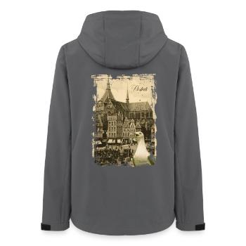 Vieux Rostock - Nouveau Marché - Veste softshell femme recyclée Stanley/Stella - charbon - Dos - AI Model Female 172 light (172cm)