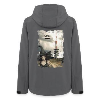 UFO Brocken im Harz - Frauen Recycelte Softshelljacke von Stanley/Stella - Anthrazit - Hinten - AI Model Female 172 light (172cm)