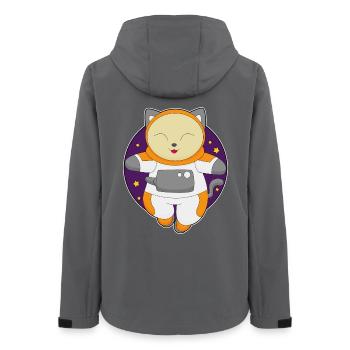 Cat Astronaut Space - Women’s Recycled Softshell Jacket by Stanley/Stella - anthracite - Back - AI Model Female 172 light (172cm)