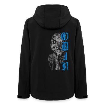 Wolf Odin Wölfe Wikinger Nordische Mythologie - Frauen Recycelte Softshelljacke von Stanley/Stella - Schwarz - Hinten - AI Model Female 172 light (172cm)