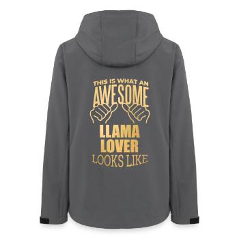 Lama - Frauen Recycelte Softshelljacke von Stanley/Stella - Anthrazit - Hinten - AI Model Female 172 light (172cm)