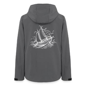 Segelschiff Zeichnung - Frauen Recycelte Softshelljacke von Stanley/Stella - Anthrazit - Hinten - AI Model Female 172 light (172cm)