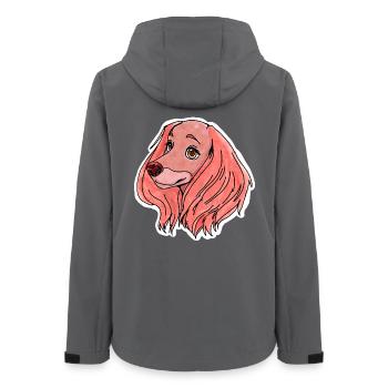 Chien rose aux oreilles tombantes - Veste softshell femme recyclée Stanley/Stella - charbon - Dos - AI Model Female 172 light (172cm)