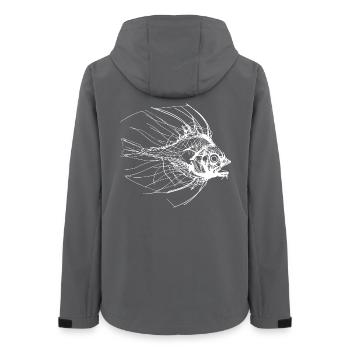 Fish Sketch - Women’s Recycled Softshell Jacket by Stanley/Stella - anthracite - Back - AI Model Female 172 light (172cm)