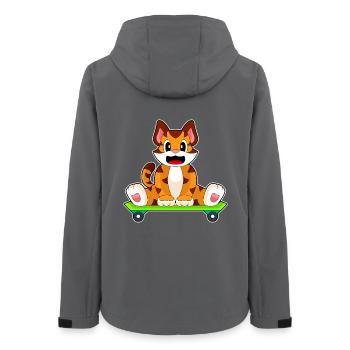 Tiger Skater Skateboard - Frauen Recycelte Softshelljacke von Stanley/Stella - Anthrazit - Hinten - AI Model Female 172 light (172cm)