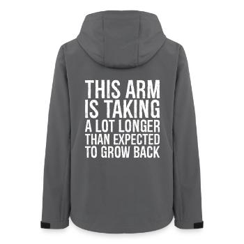 Dieser Arm dauert viel länger als erwartet - Frauen Recycelte Softshelljacke von Stanley/Stella - Anthrazit - Hinten - AI Model Female 172 light (172cm)