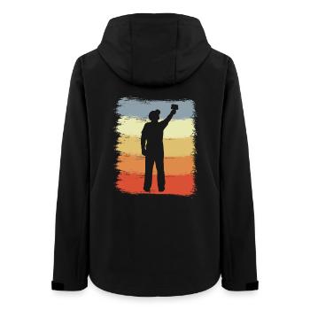 Painter Retro Look - Women’s Recycled Softshell Jacket by Stanley/Stella - black - Back - AI Model Female 172 light (172cm)