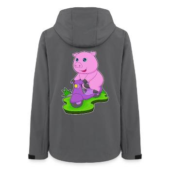 Trottinette Pig - Veste softshell femme recyclée Stanley/Stella - charbon - Dos - AI Model Female 172 light (172cm)
