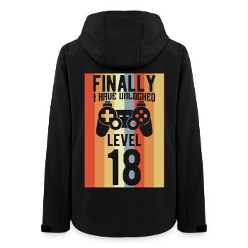 Level 18 Unlocked - Women’s Recycled Softshell Jacket by Stanley/Stella - black - Back - AI Model Female 172 light (172cm)