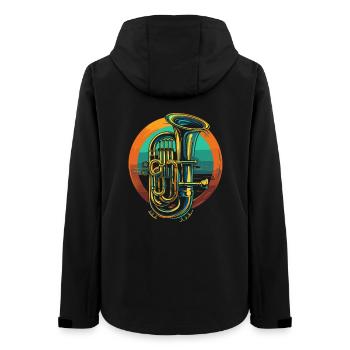 Tuba Illustration - Veste softshell femme recyclée Stanley/Stella - noir - Dos - AI Model Female 172 light (172cm)