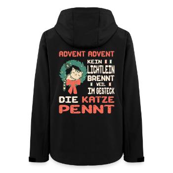 Advent season with cat - Women’s Recycled Softshell Jacket by Stanley/Stella - black - Back - AI Model Female 172 light (172cm)