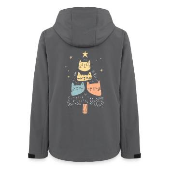 Weihnachtskatzen Katzen Weihnachtsbaum Geschenk - Frauen Recycelte Softshelljacke von Stanley/Stella - Anthrazit - Hinten - AI Model Female 172 light (172cm)