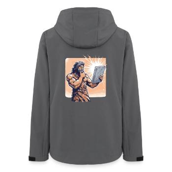Idée Idée homme des cavernes Pierre Tablette cadeau - Veste softshell femme recyclée Stanley/Stella - charbon - Dos - AI Model Female 172 light (172cm)