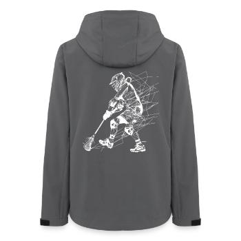 Lacrosse Spieler Line Art - Frauen Recycelte Softshelljacke von Stanley/Stella - Anthrazit - Hinten - AI Model Female 172 light (172cm)