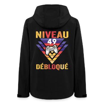 Level 49 Unlocked Gift 49 Years Gamer Geek Funny - Women’s Recycled Softshell Jacket by Stanley/Stella - black - Back - AI Model Female 172 light (172cm)