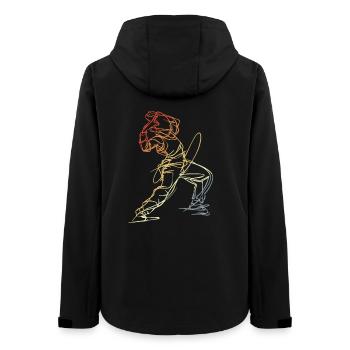 Croquis de breakdancer - Veste softshell femme recyclée Stanley/Stella - noir - Dos - AI Model Female 172 light (172cm)