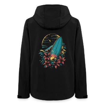 Surfboard Cartoon - Women’s Recycled Softshell Jacket by Stanley/Stella - black - Back - AI Model Female 172 light (172cm)