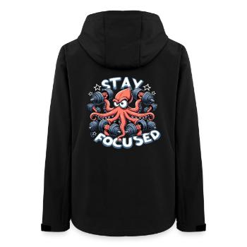 Focus Octopus Octopus Drôle Gym Fitness Cadeau - Veste softshell femme recyclée Stanley/Stella - noir - Dos - AI Model Female 172 light (172cm)